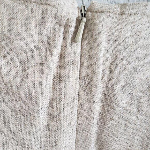 Talbots Woman Size 6 Vintage Linen Blend Maxi dress Floral embroidery Back Slit - Picture 5 of 9